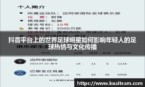 抖音平台上的世界足球明星如何影响年轻人的足球热情与文化传播